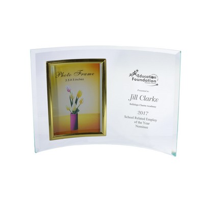 Curved Glass Vertical Crescent Award (14"x9")