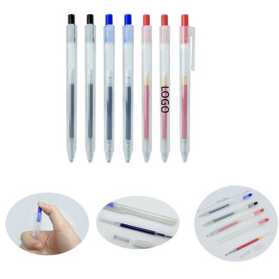 Clear press type gel pen