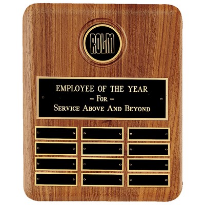 American Walnut 12 Plate Perpetual Plaque w/ Disc