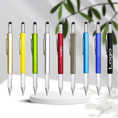 6" 1 Multi Tool Tech Stylus Ballpoint Pen