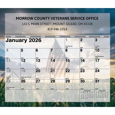 Mini Tear-Off Sheet Calendar - Old Glory