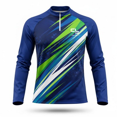 Upf Microfiber Long Sleeve Quarter Zip Sublimated Unisex