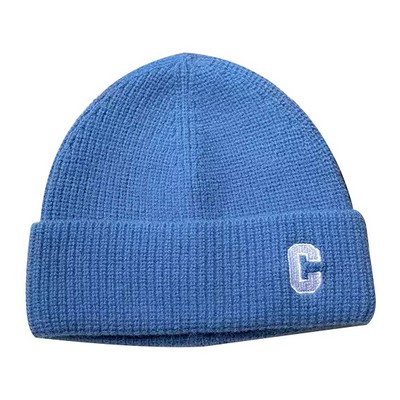 Lightweight Knit Cap With Embroidered Logo
