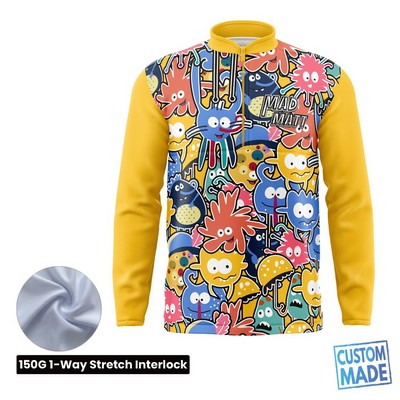 Unisex & Kids' Sublimation Quarter Zip Pullover - 150G