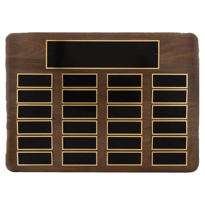 American Walnut Perpetual Plaque, 15 x 21", 24 plates