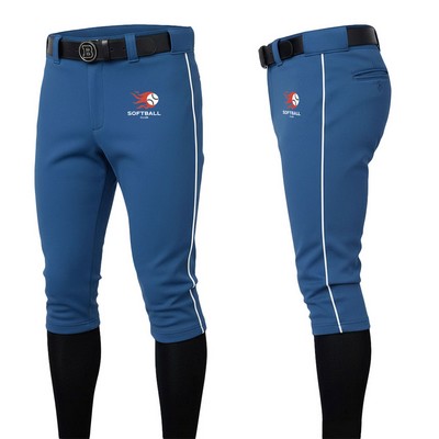 Needle Eye Mesh Crop Baseball Pants With Piping 320GSM