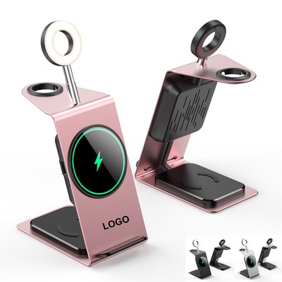 QI Wireless Charger with Ring Fill Light