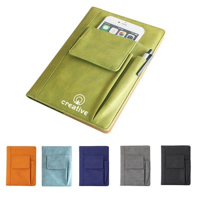 Leatherette Journal with Cell Card Slot and Writing Tool