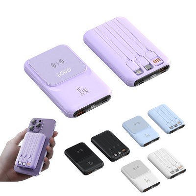 Magnetic Portable Wireless Charger 10000mAh Power Bank with LCD Display