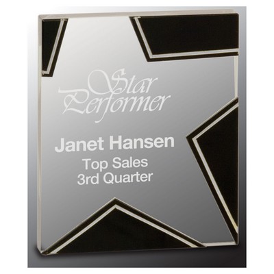 63/4" Silver and Black Star Glass