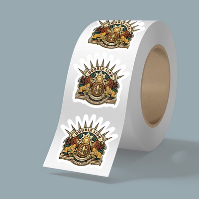 3" x 3" BOPP stickers on roll - 3.5mil