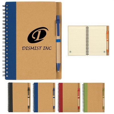 Spiral Notebook 5x7 80 Pages Lined Recycled Paper Detachable