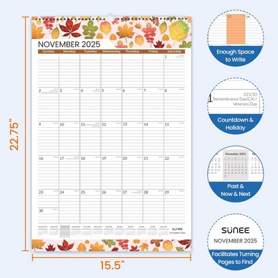 Extra Large Vertical Wall Calendar 2025-2027 - 21 Month Promotional Appointment Planner