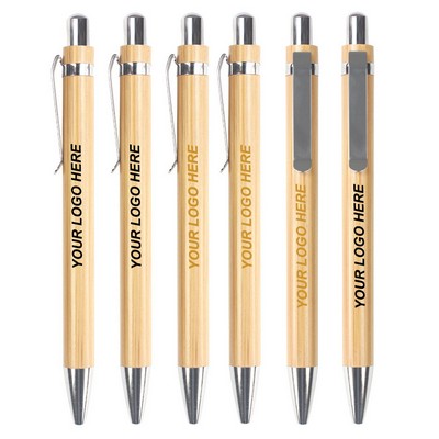 Bamboo Retractable Ballpoint Pen