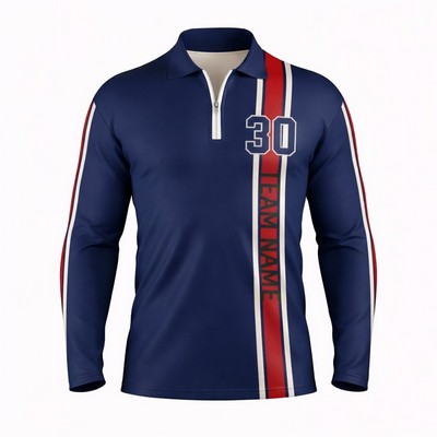 Unisex Sublimated Quarter-Zip Polo 160GSM