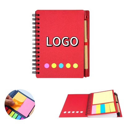 Spiral Sticky Notes Notebook With Pen