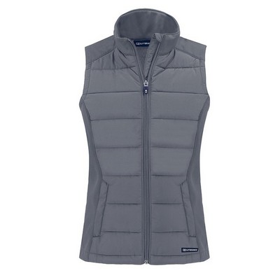Cutter and Buck Ladies Evoke Hybrid Eco Softshell Recycled Full Zip Vest