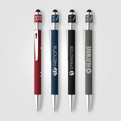 Ace Recycled Aluminum Hex-Dice Spinner Pen - Laser