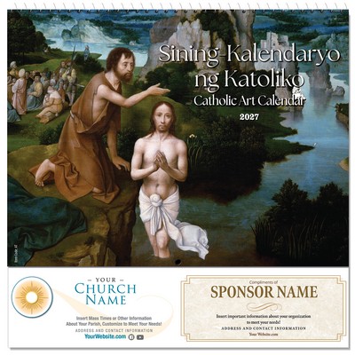 Catholic Art 2027 Wall Calendar - Spiral Bound (Tagalog/English)