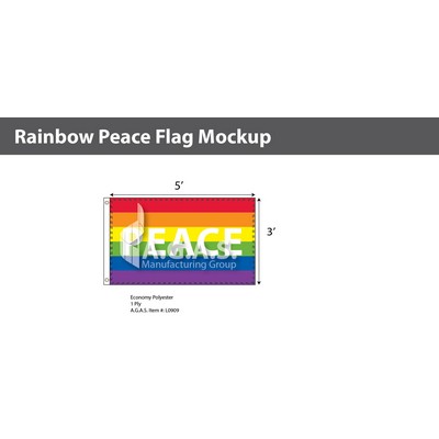 Rainbow Peace Flag 3'X5'