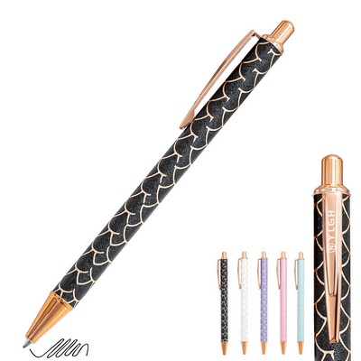Elegant Waves Patten Click Metal Pen