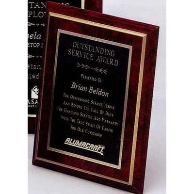 Maroon Red Marble Finish Gold Cove Plaque (12"x15")