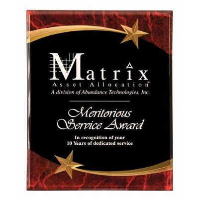 Acrylic Shooting Star Red Marble Wall Plaque 7" x 9"