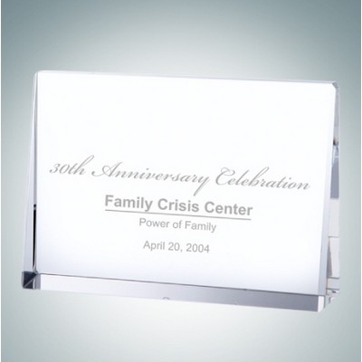 Horizontal Rectangle Optical Crystal Award Plaque (S)