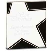 5 1/2" Silver/Black Glass Star Award