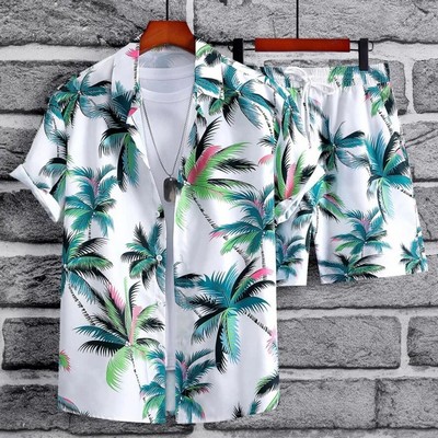Tropical Print Shirt & Shorts Set