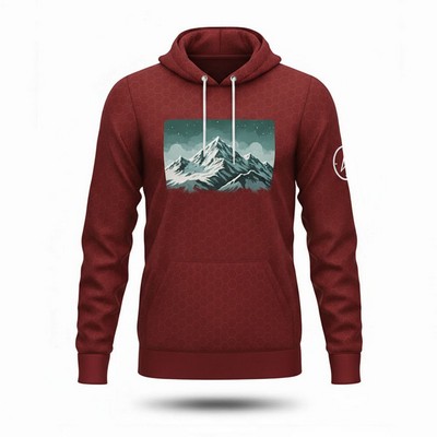 Unisex Kangaroo Hoodie T Shirt Screen Printed Interlock