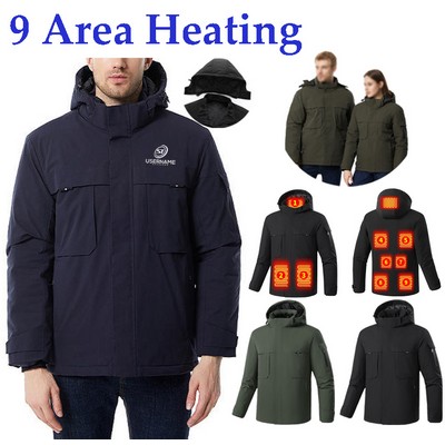 9 Zones USB Heating Jacket 3 Levels Rechargeable Electric Heated Jacket