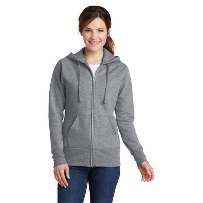 Port & Co™ Women's Core Fleece Full-Zip Hooded Sweatshirt.