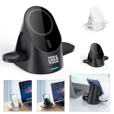 Foldable 3" 1 Magnetic Wireless Charging Station Dock