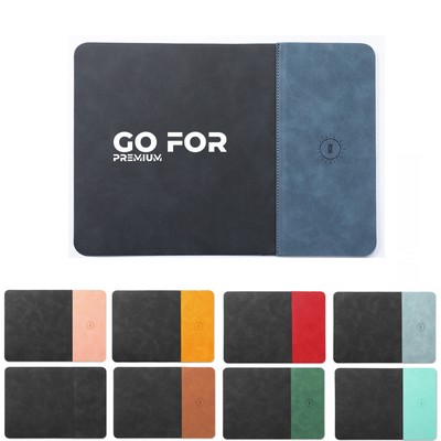 Wireless Charging PU Leather Mouse Pad