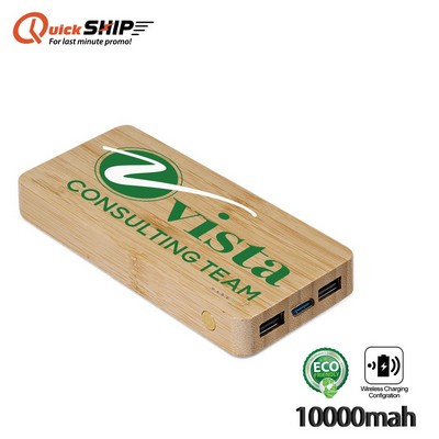 Hayes Street Bamboo Power Bank 10000 with Custom Imprint