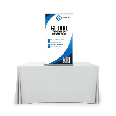 Silverstep Tabletop 24'' Retractable Banner Stand Package with SilverStep Light (24" x 54")