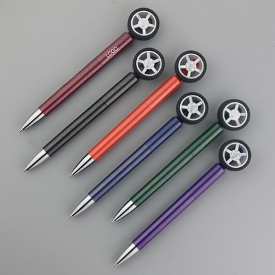 Creative Decompression Gel Pen Fidget Spinner Pen Rotating Tire Advertising Ballpoint Pen